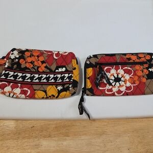 Vera Bradley Bittersweet Cloth Wallet And Makeup Bag Floral Pouches